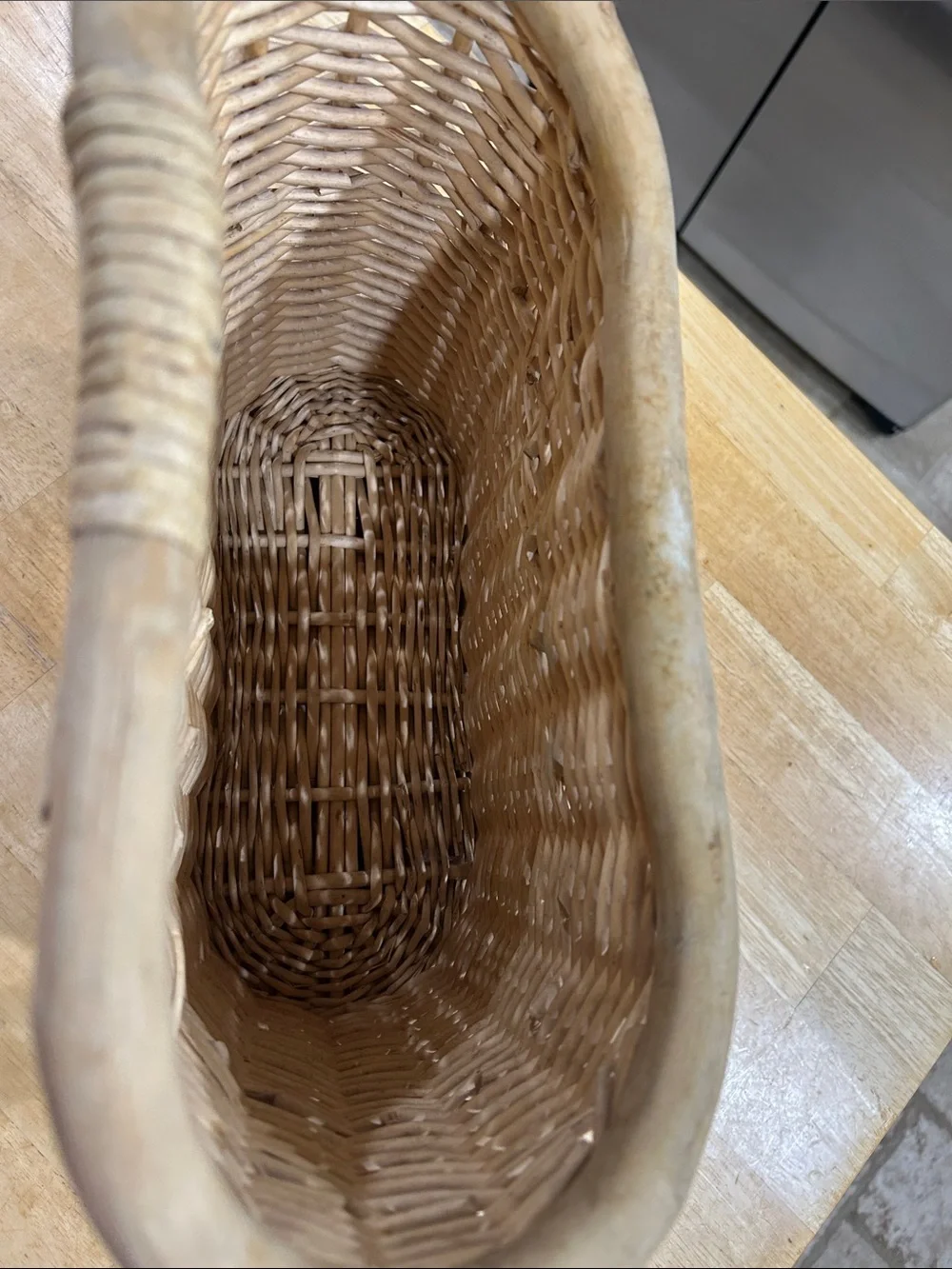 Woven Rattan Storage Basket in Natural Tan